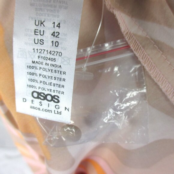 Asos Dress Midi Pastel Floral Shirred  Boho Size 10 NWT Romantic Flow Ethereal - Picture 8 of 9